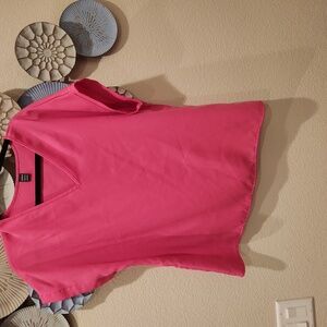 Shein Hot PINK  silky feeling blouse size small